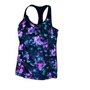 IDEOLOGY Floral Ruched Side Sports Bra Workout Tank Top Size Small